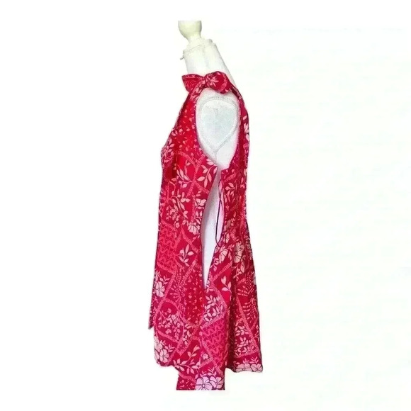 House of Harlow 1960 NWT Linen Blend Fit & Flare Red Mini Sundress Dress Size L - Picture 5 of 6